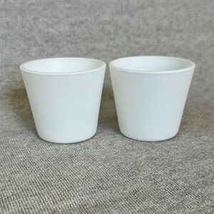 2 Frosted Glass Candle Holders